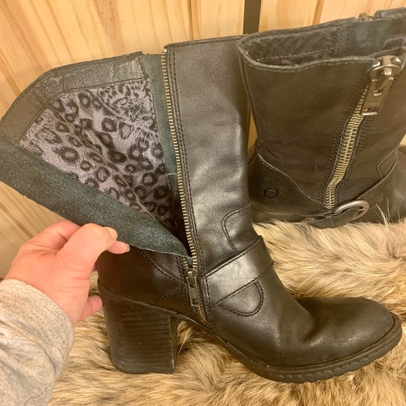 Born Black Heeled Boots with Buckle - Picture 11 of 16